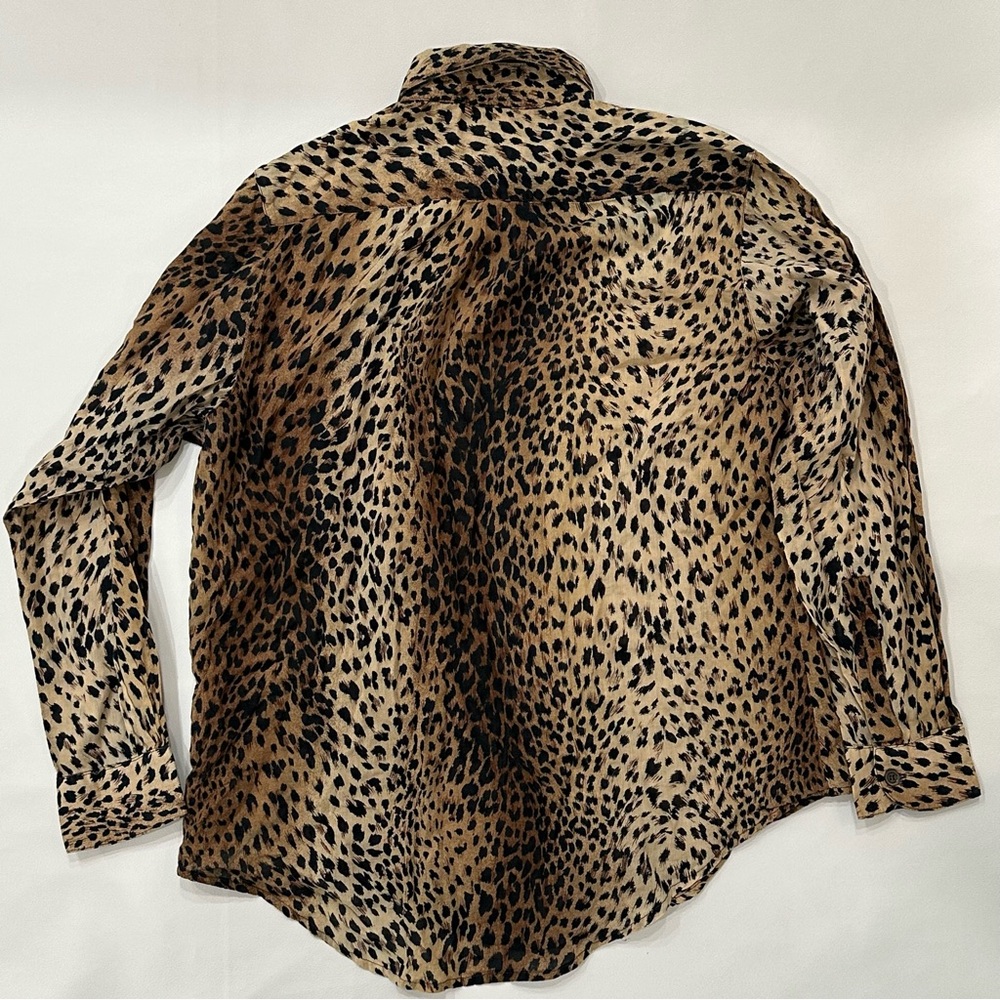 Vintage Moschino Mare Leopard Print Casual Button-Down Shirt US 32/S IT 40 - Picture 8 of 13